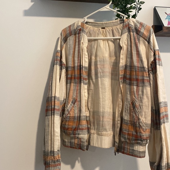 Free People Mattie Plaid Bomber Jacket 
